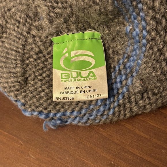BULA Men's Women's OS Knit Pom Knitted Wool Blend Winter Ski Hat Beanie GREY - Picture 3 of 4